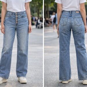 MOTHER the pixie hustle ankle tarot time Blue Button fly jeans Size 25 GUC